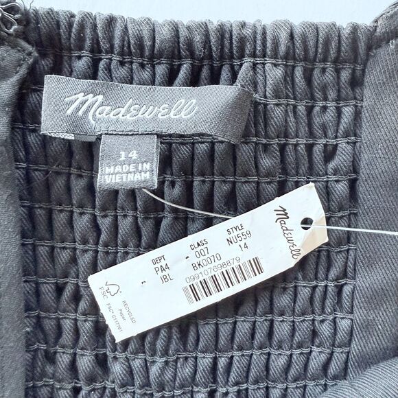 NWT Madewell Women's Seamed Square Neck Midi Dress in Black Size 14 - Picture 10 of 16